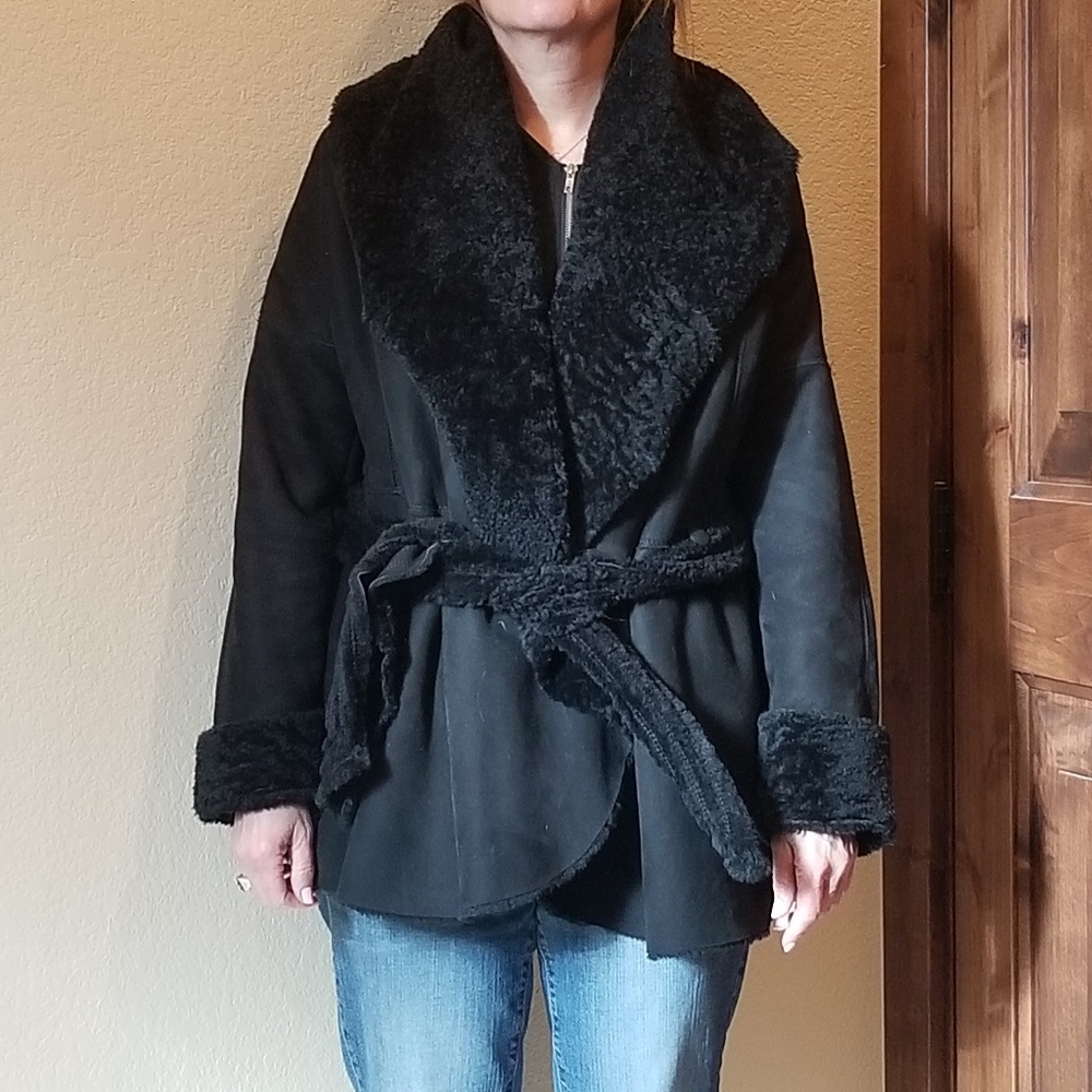 Gimos Shearling Wrap Jacket (Black) Size 44